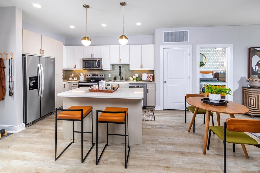 Kitchen in Kale design at Cala Apartments in Austin TX